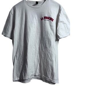 La principal Soft Style White Short Sleeve Tee Classic Design Sz L